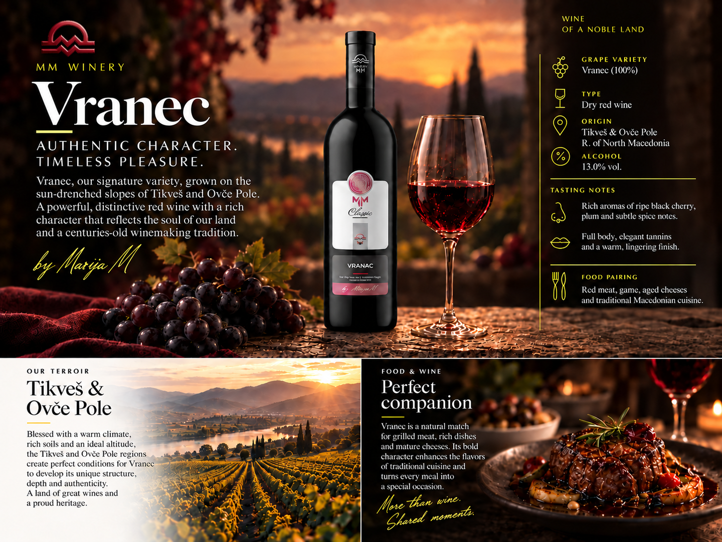 MM Winery Vranec Classic wine presentation