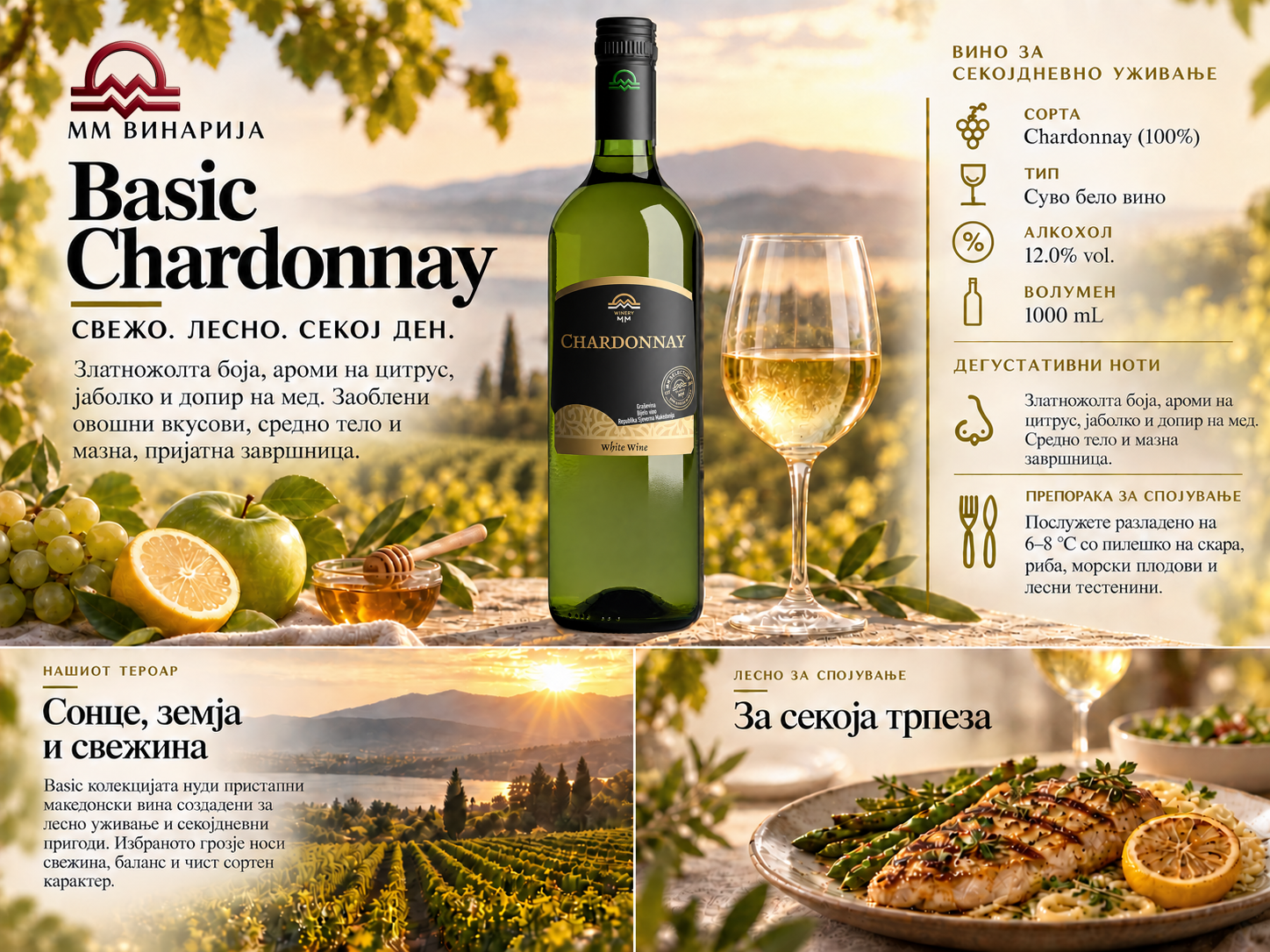 ММ Винарија Basic Chardonnay презентација